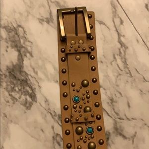 Women’s leather belt tan